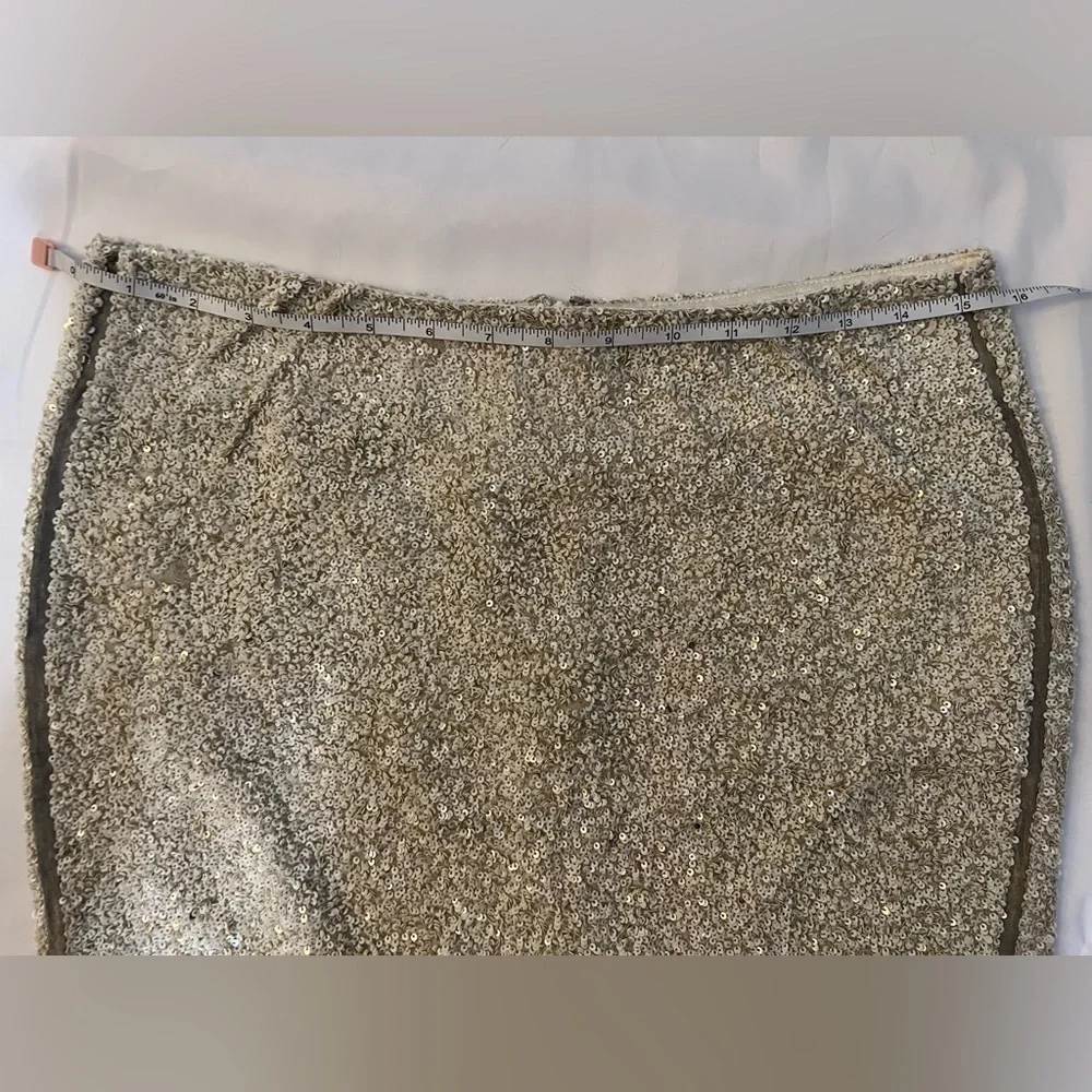 Vintage Beverly & Monika Cream Sequin Skirt Large